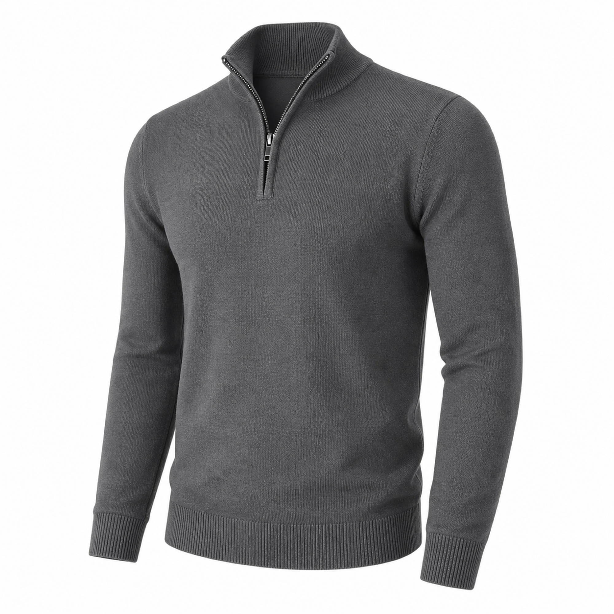 Men's lightweight quarter-zip sweater in Charcoal