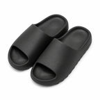 Black EVA platform slide slippers top view on white
