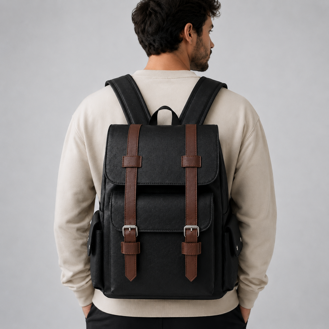 Leather Laptop Backpack for Men – product image 8