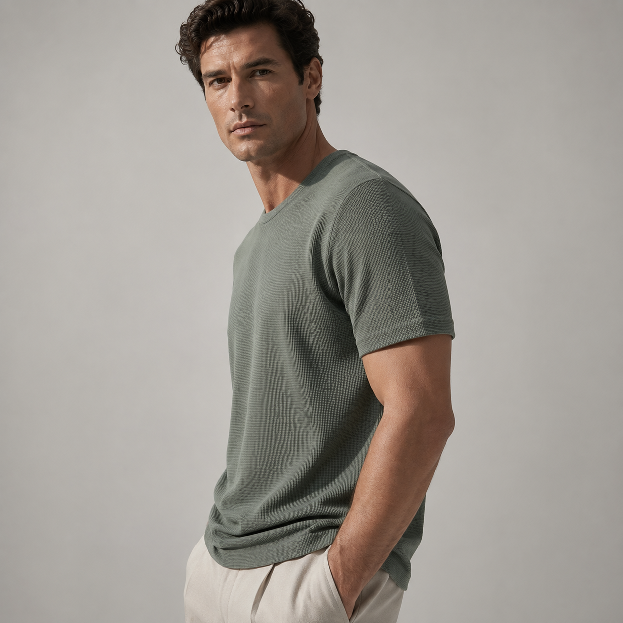 Men's Waffle Knit T-Shirt for Casual Wear – product image 9