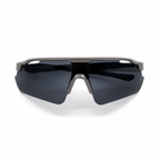 ACE Onyx black polarized UV400 running sunglasses front view on white
