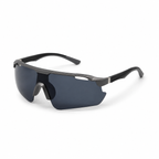 ACE Onyx black polarized UV400 running sunglasses left angle on white