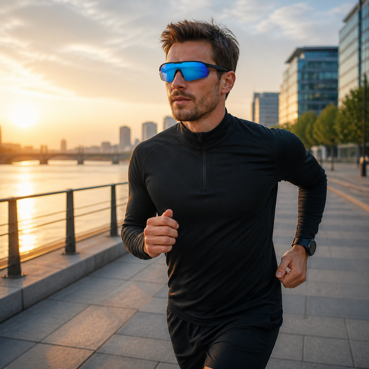 ACE Spectrum Blue Polarized UV400 Running Sunglasses - editorial lifestyle view 7
