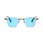 BERLIN clear frame blue lens sunglasses front view