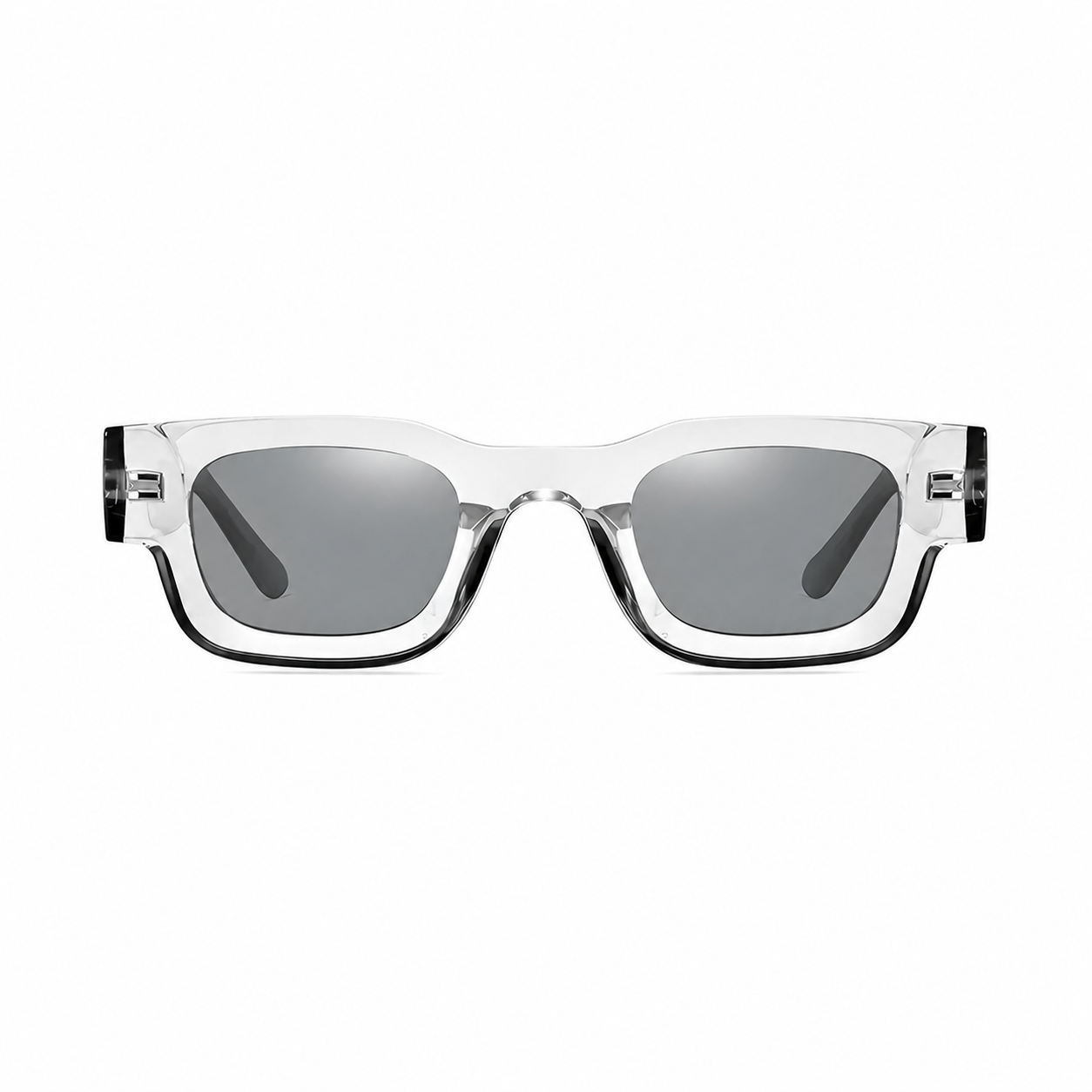 CANNES crystal grey polarized sunglasses front view on pure white