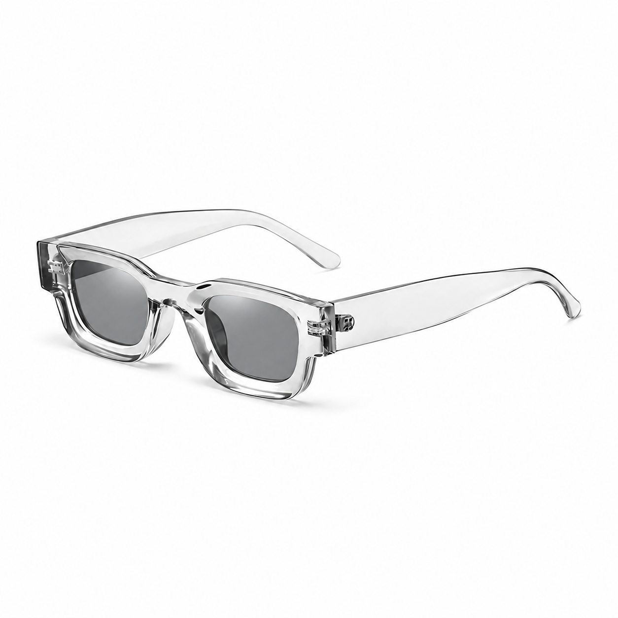 CANNES crystal grey polarized sunglasses diagonal view on pure white