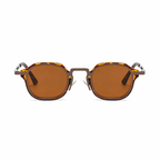 CAPRI polarized round browline sunglasses, tortoise frame with brown lens, front view on pure white
