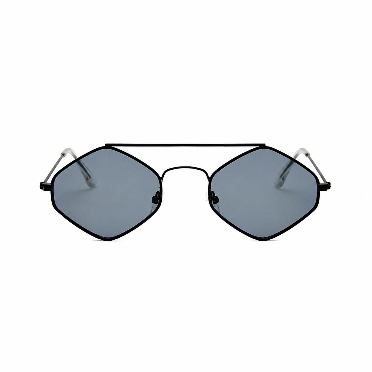 DOHA black frame black lens front view on pure white