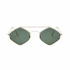 DOHA gold frame green lens front view on pure white