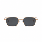 GENEVA champagne frame black lens front view on pure white