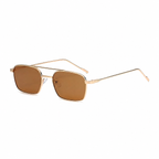 GENEVA champagne frame brown lens diagonal view on pure white