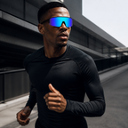 JAWO Spectrum Blue UV400 Running & Cycling Sunglasses - editorial lifestyle view 6