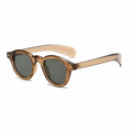 Legacy ATHENS Olive frame green polarized lens angled view on pure white