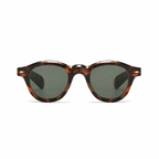 Legacy ATHENS Havana frame green polarized lens front view on pure white