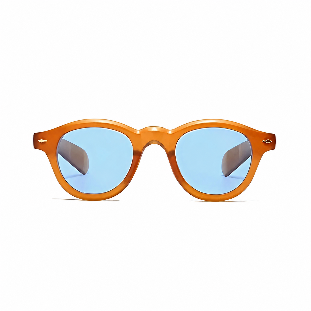 Legacy ATHENS Amber frame blue ice polarized lens front view on pure white