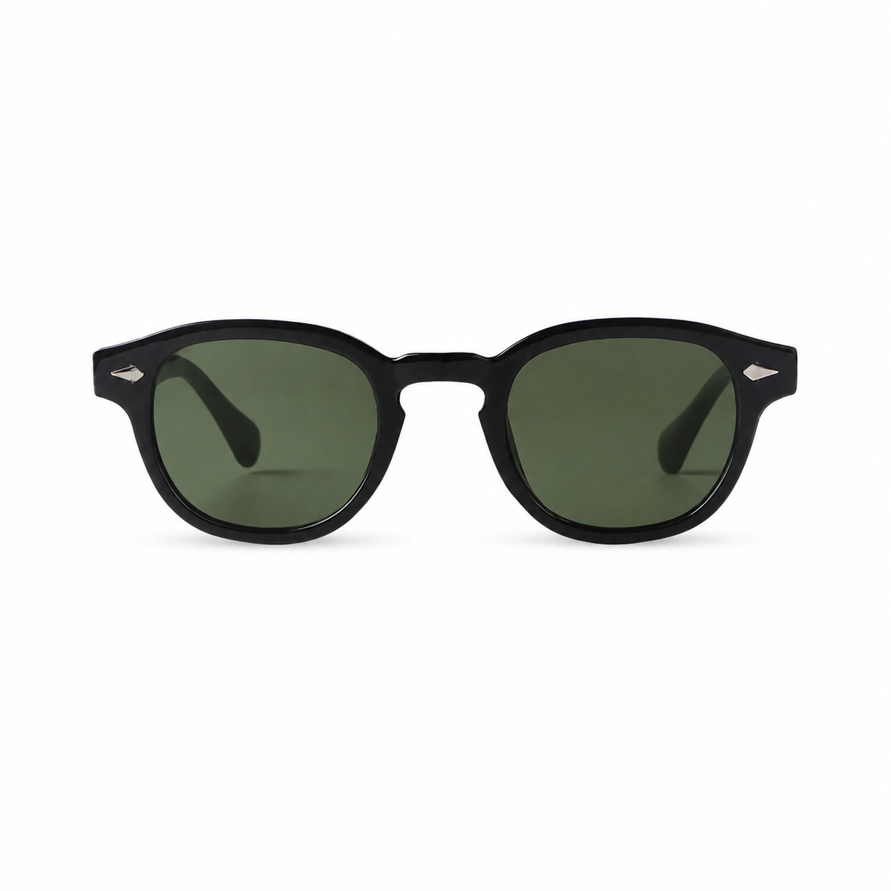 Legacy BUENOS AIRES black frame green lens front view on pure white