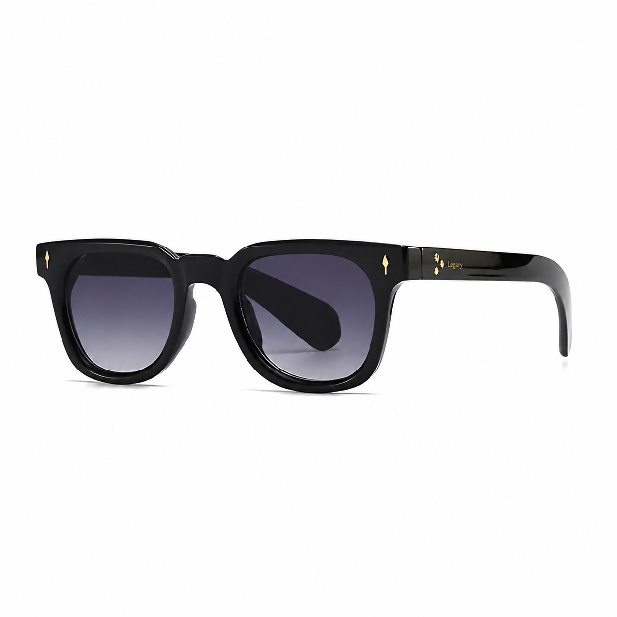 Legacy MEDELLIN Black frame violet gradient lens angle on pure white background