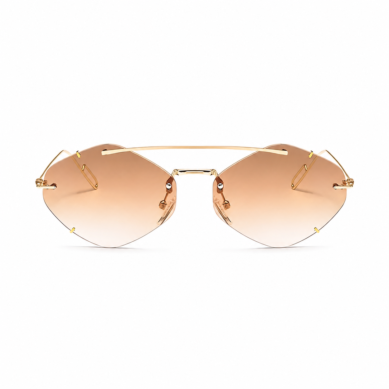 Legacy TANGIER gold frame rose fade lens front view on pure white
