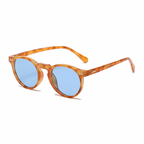 VANCOUVER amber frame light blue lens sunglasses angle view