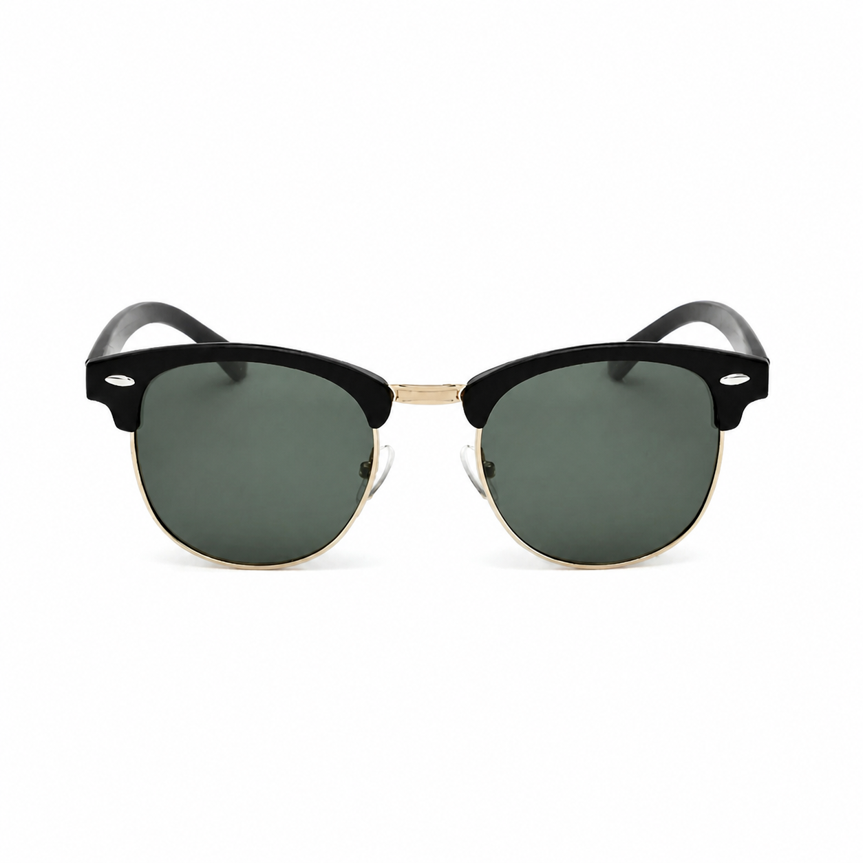 Legacy VIENNA black frame olive polarized lens front view on pure white
