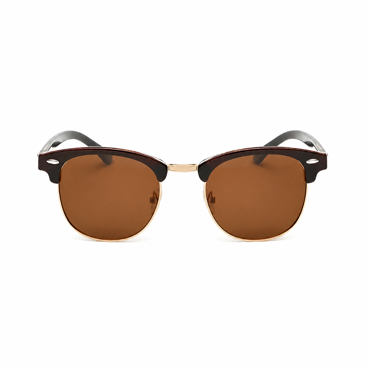 Legacy VIENNA amber frame brown polarized lens front view on pure white