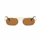 ZURICH gold frame brown lens sunglasses front view