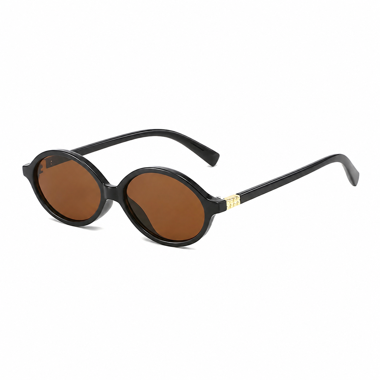 MARRAKECH oval sunglasses black brown angle