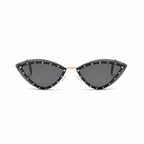 MILANO black cat-eye polarized sunglasses front view on pure white