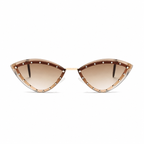 MILANO champagne cat-eye polarized sunglasses front view on pure white