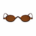 NAPLES Havana oval polarized sunglasses brown lens front on pure white