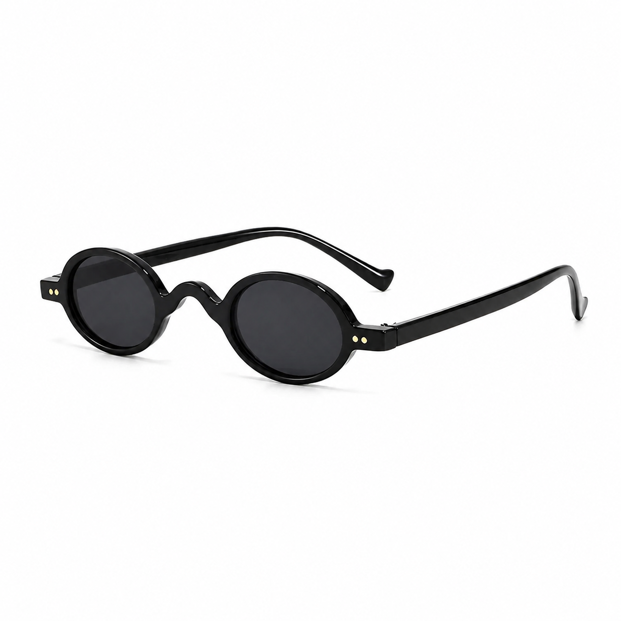 NAPLES black oval polarized sunglasses diagonal on pure white