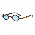 NAPLES Havana oval polarized sunglasses light blue lens diagonal on pure white