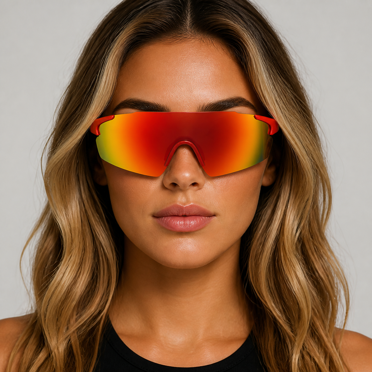 NASH Sunset Red Lightweight Shield Sunglasses 5
