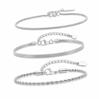 Silver stainless steel bracelet Set 3