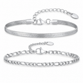 Silver stainless steel bracelet Set 5