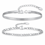 Silver stainless steel bracelet Set 5