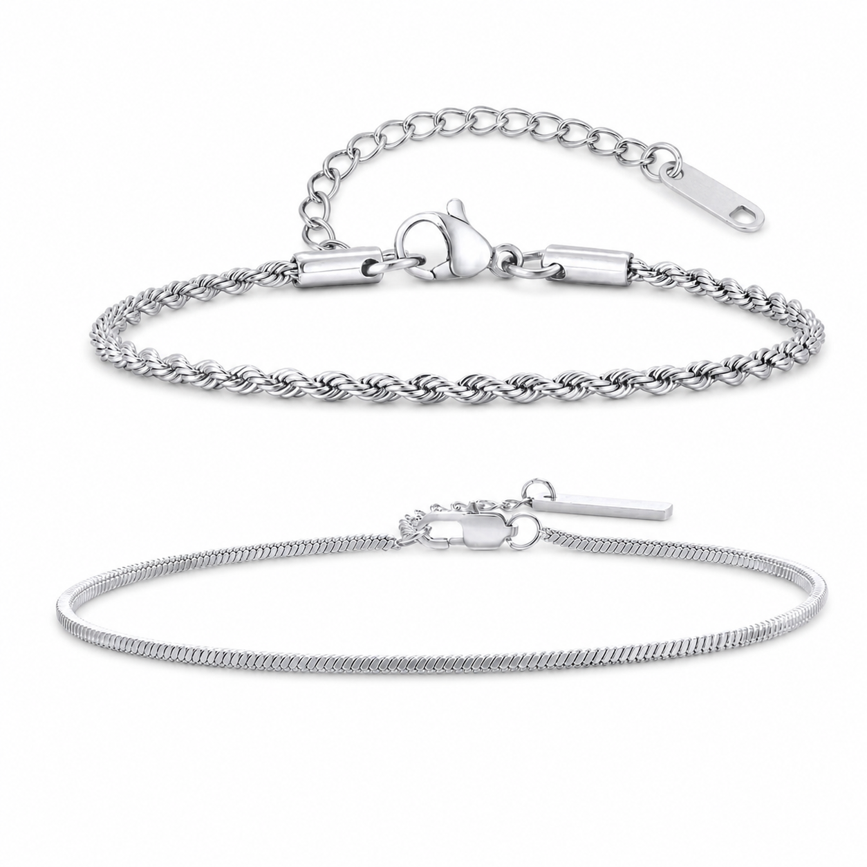 Silver stainless steel bracelet Set 7