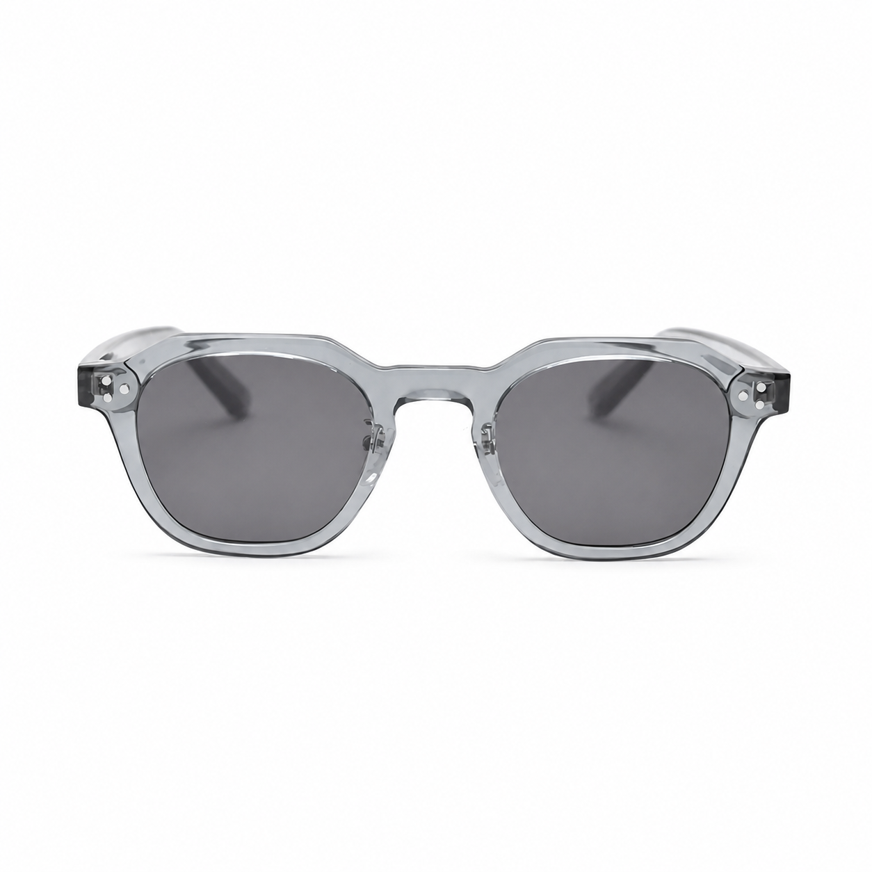 VALENCIA grey frame black lens sunglasses front view